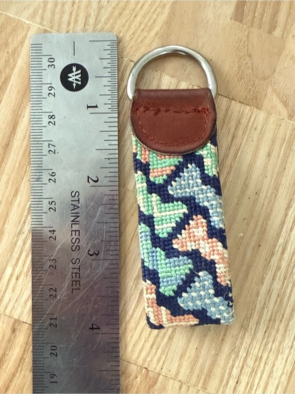 Smathers & Branson hand-stitched needlepoint key fob